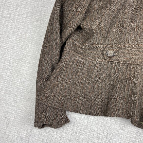 Signature By Larry Levine Women Blazer Sz 10P Petite Lined Brown - Picture 12 of 16